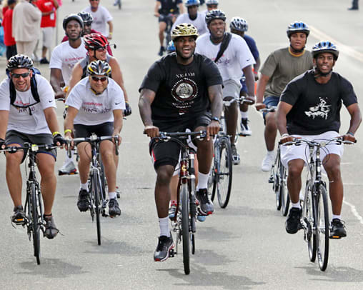 Sports Figures On Bicycles - 18 - Lebron James, Chris Paul